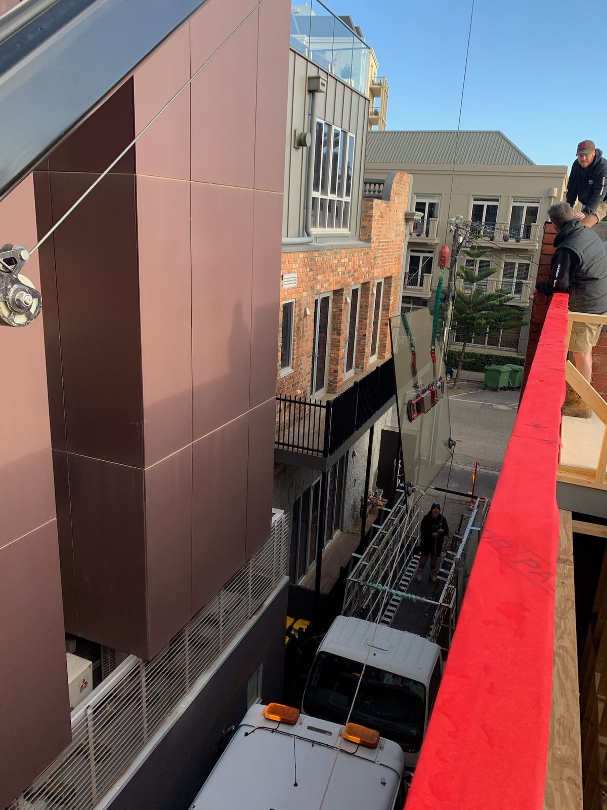 View from the new upper level over neighbouring rooftops